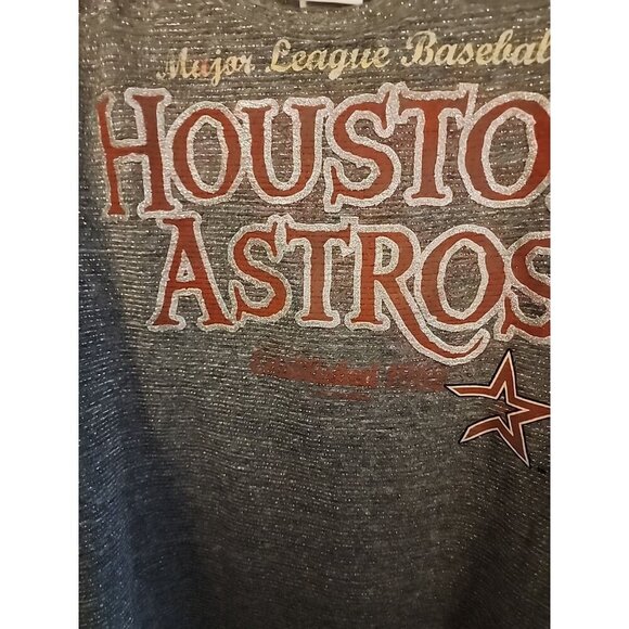 MLB Genuine Merchandise Campus Lifestyle Houston Astros Gray Shirt Large Cr50 - Picture 2 of 5